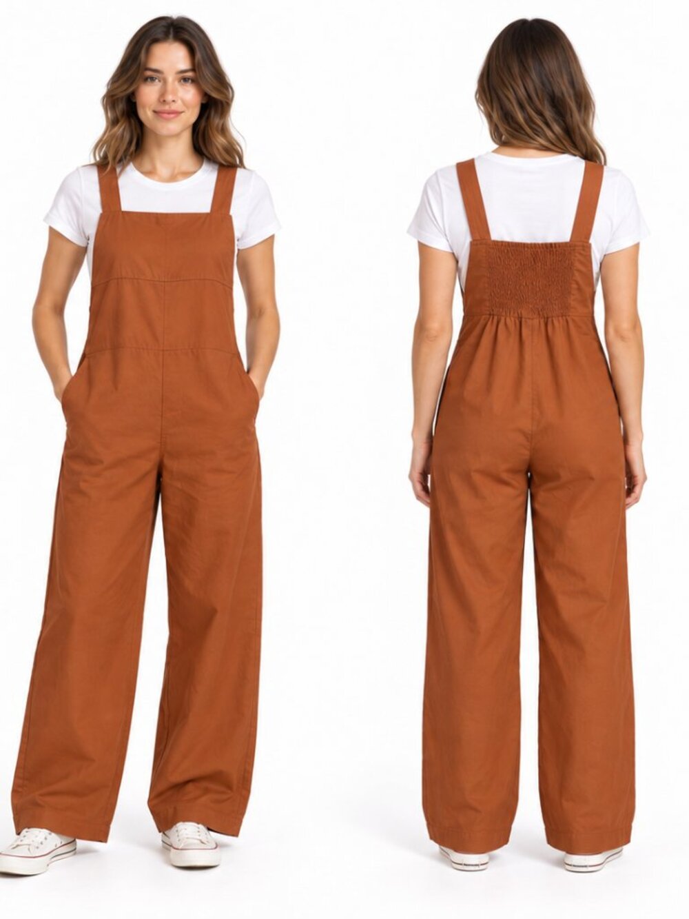 Uniqlo Terracota Linen Blend Jumpsuit Size Large